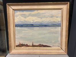 Lac de Neuchâtel Joseph André Mussler(1904-1980)Huile signée