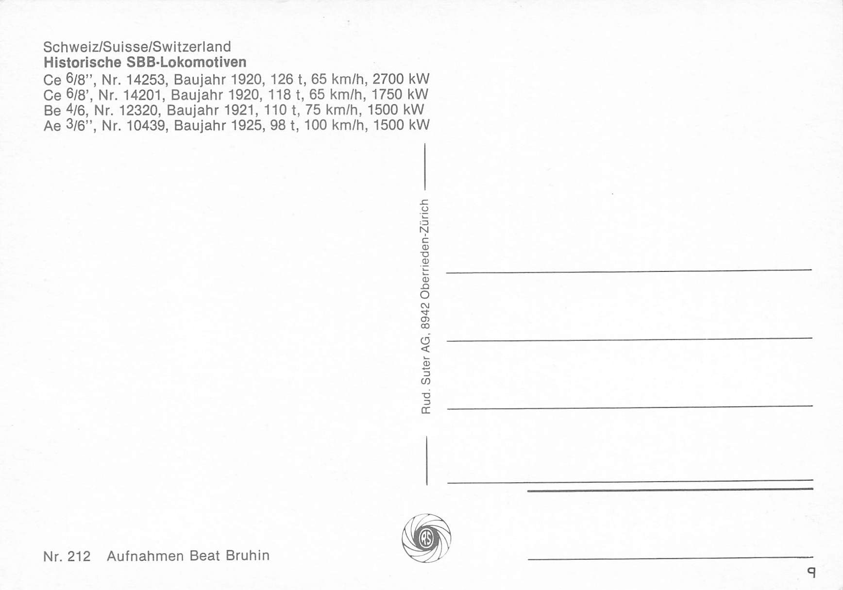 Cartoline postali: Historische Lokomotiven der Schweizerischen zug – Usato da Biasca venduto da Blenio71 1