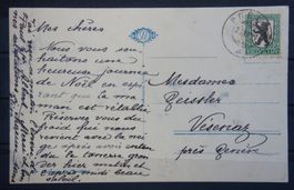 CH - Postkarte - nach Vésenaz mit J34