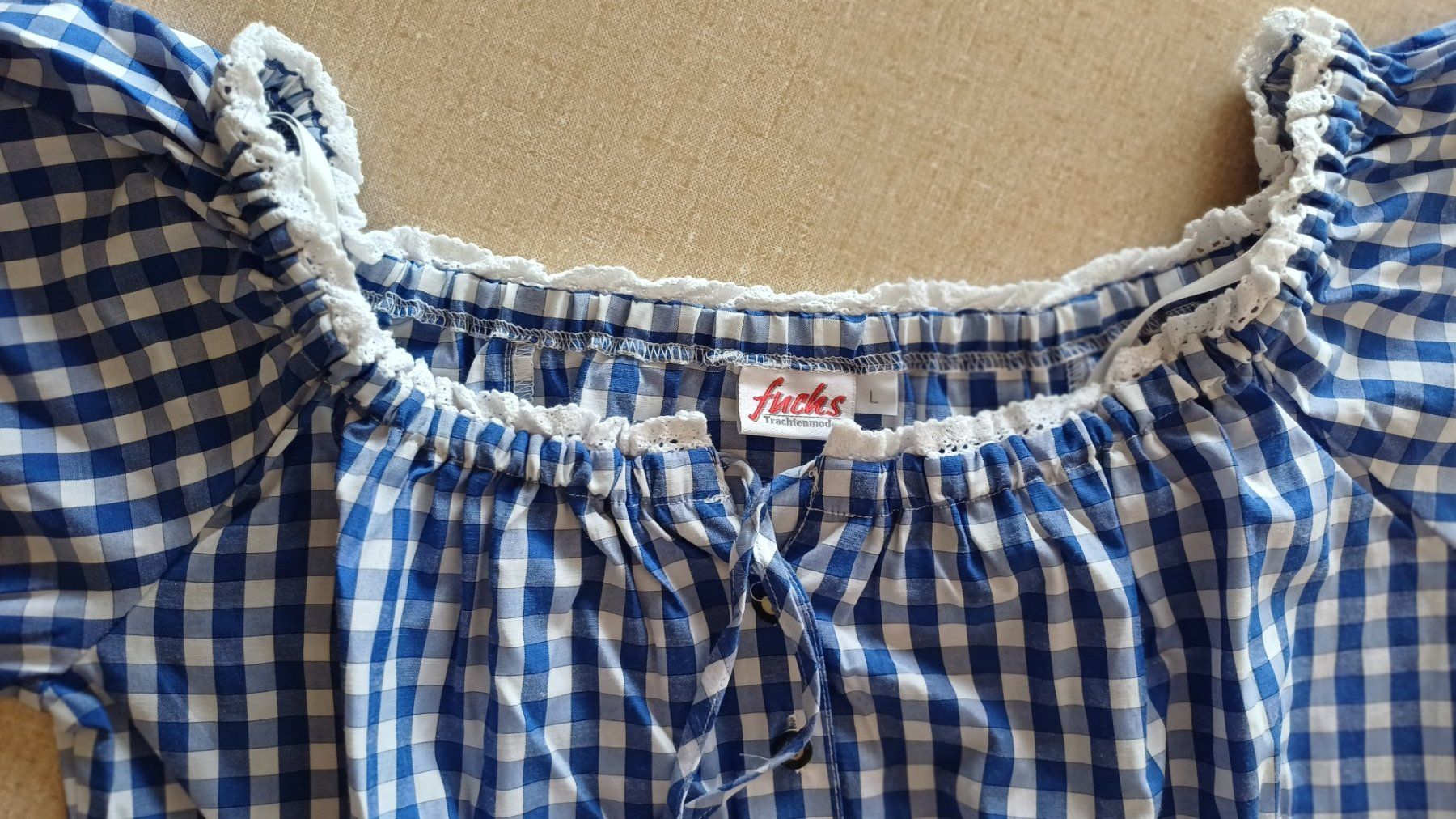 Blusen: Fuchs Trachtenmoden Bluse blau kariert Grösse L – Gebraucht aus Stallikon von Melin08 1