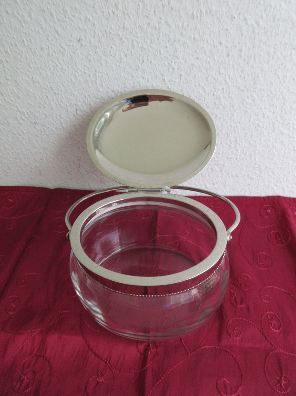 Bicchieri: Biscuit /Konfekt Dose aus Glas mit Deckel, oval – Usato da Binningen venduto da Oldfashion 1