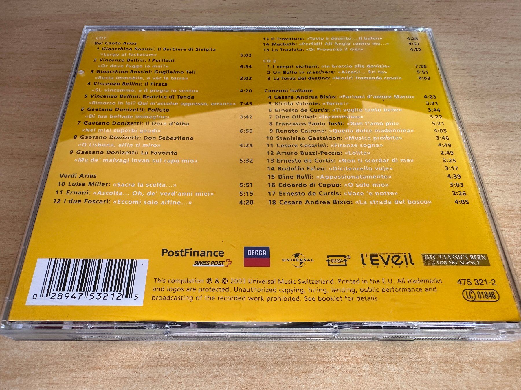 CD: Various - PostFinance - Yellow Classic Nights 2003 - 2 CD – Usato da Rikon im Tösstal venduto da Alpenmutz 1