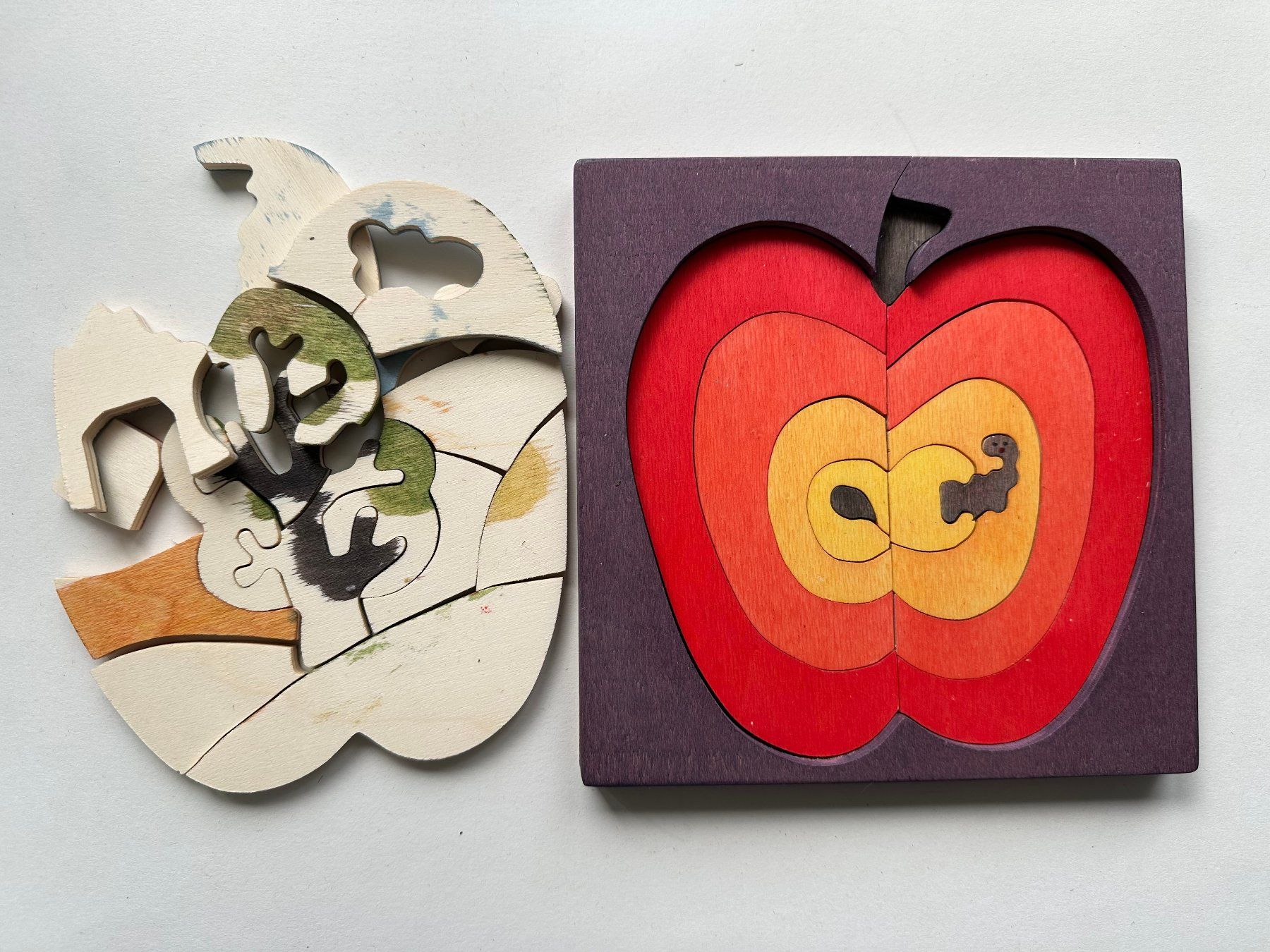 Puzzles: Holz Doppel - Puzzle, Apfelbaum, Apfel – Gebraucht aus Adligenswil von e17s15 1