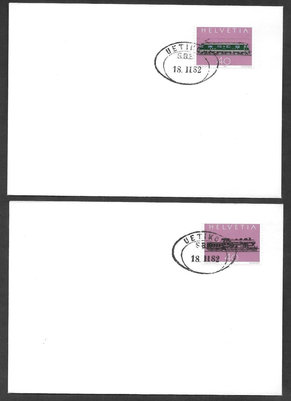 Tutti i francobolli: FDC 668-669 Serie Einzelmarken ET Uetikon SBB 18.2.82 – Nuovo (secondo la descrizione) da Olten venduto da clotaldi