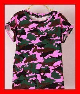 Camouflage Top T-Shirt Pink Grösse S Militär Armee Army
