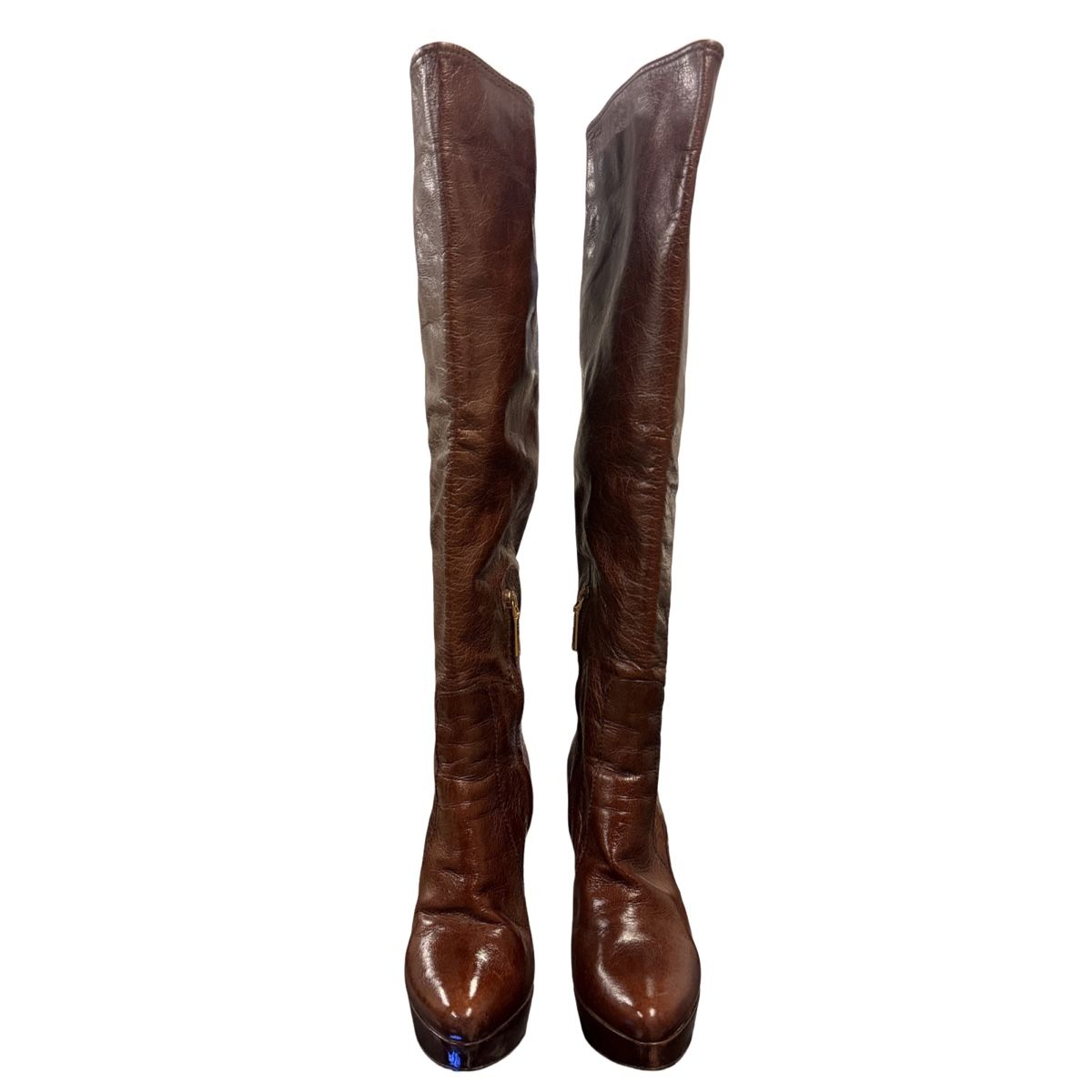 Prada Scarpe da donna: Brown Leather High Heel Boots Size 39 good condition – Usato da Bursinel venduto da rud_9mxh 2