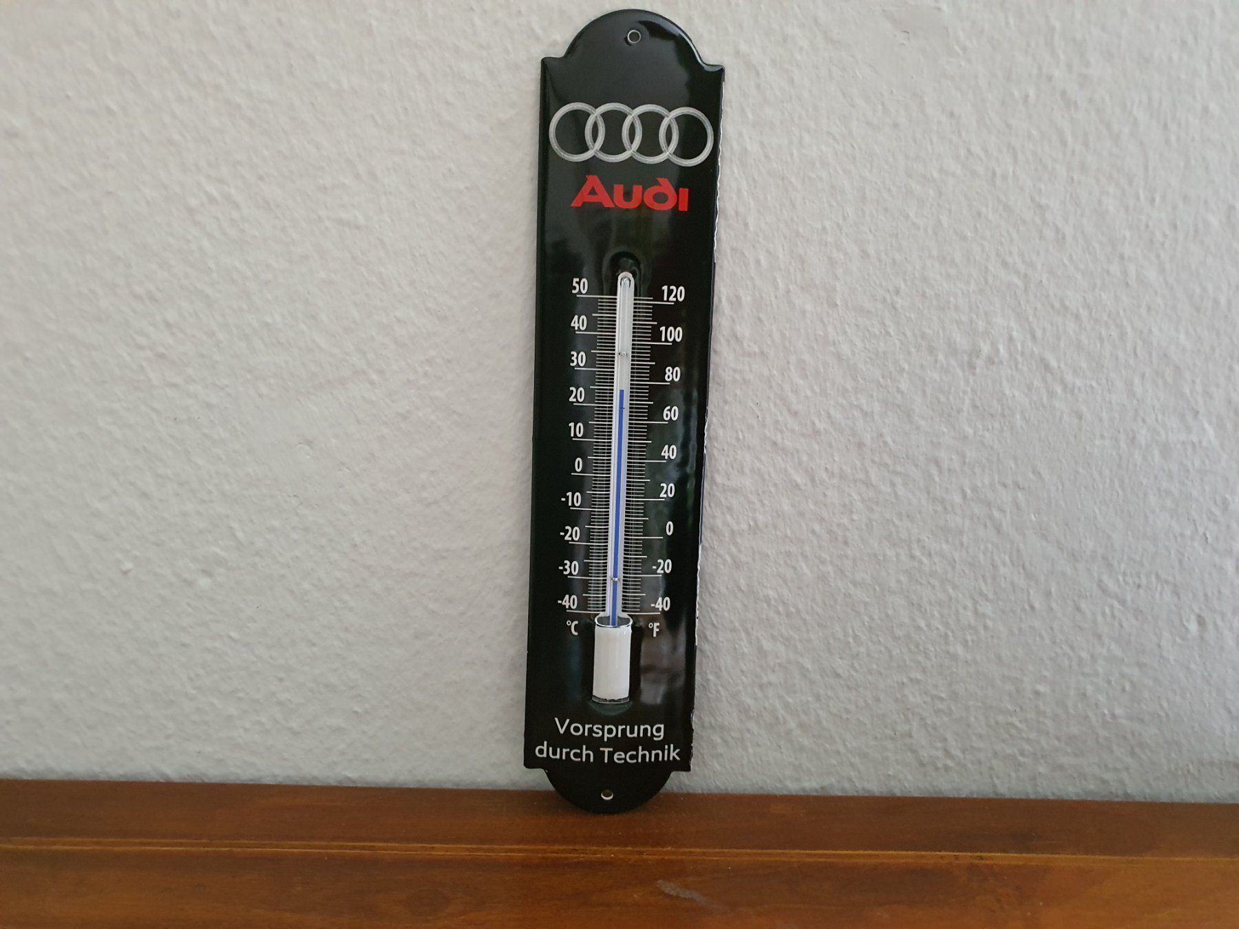 Schilder: Emailschild AUDI Automobil Logo Thermometer Emaille Schild – Neu (gemäss Beschreibung) aus Schaffhausen von