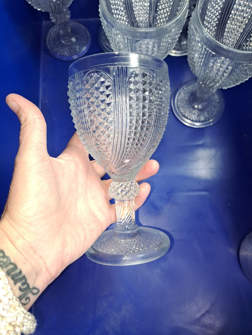 Bicchieri: Kristall Römer Gläser + Bowle Set mit Schöpfkelle – Nuovo (secondo la descrizione) da Kölliken venduto da Upcycling-by-Mc-TAM 1
