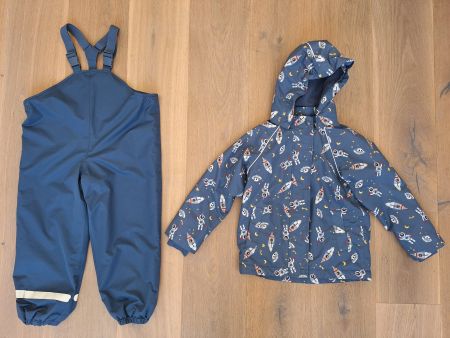 Tchibo TCM Kinder Regenset gefüttert Gr. 110/116 Jacke Hose