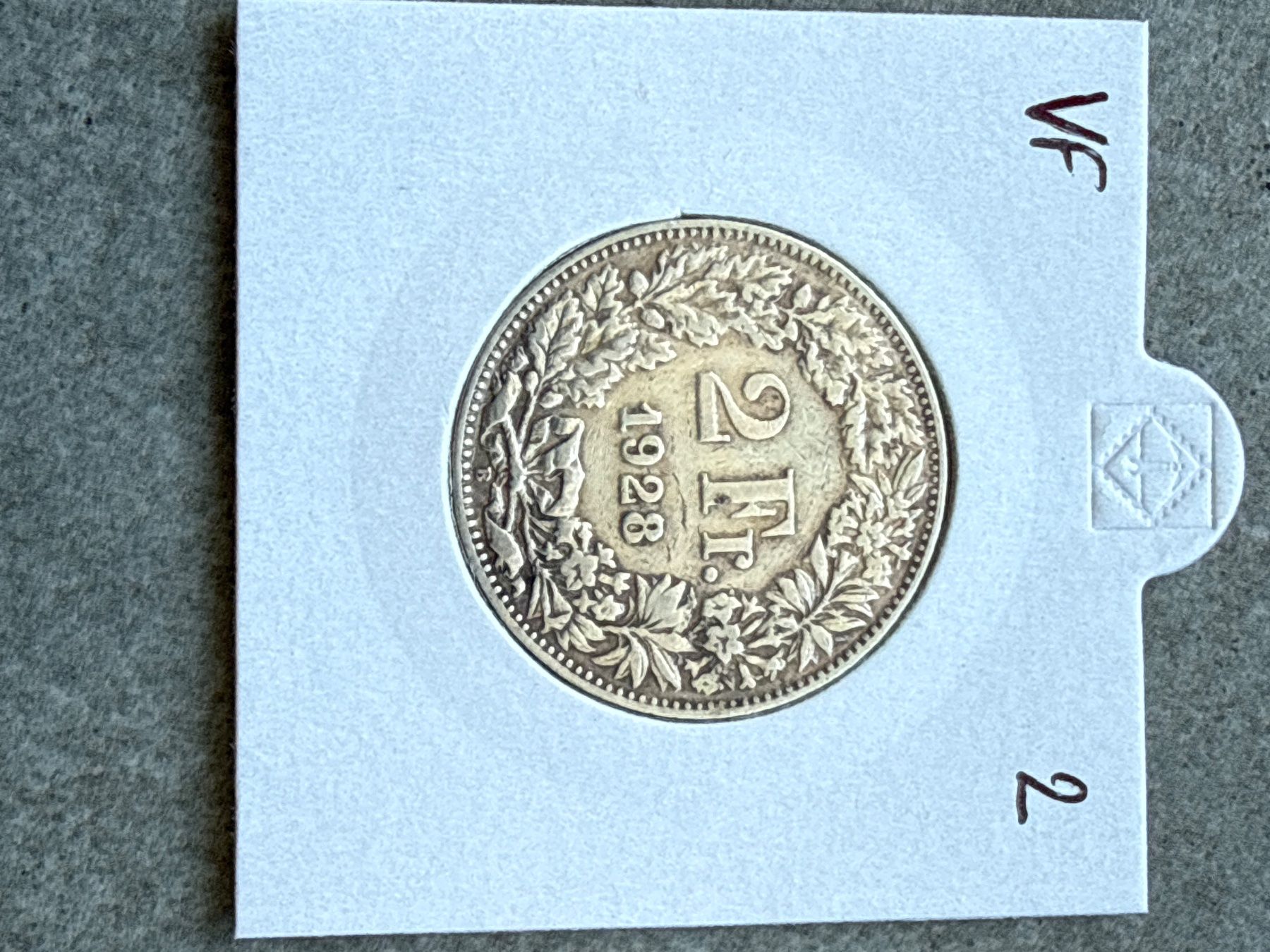 Tutti le monete: Swiss 2 francs 1928 Silver Coin – Usato da Pully venduto da ta571
