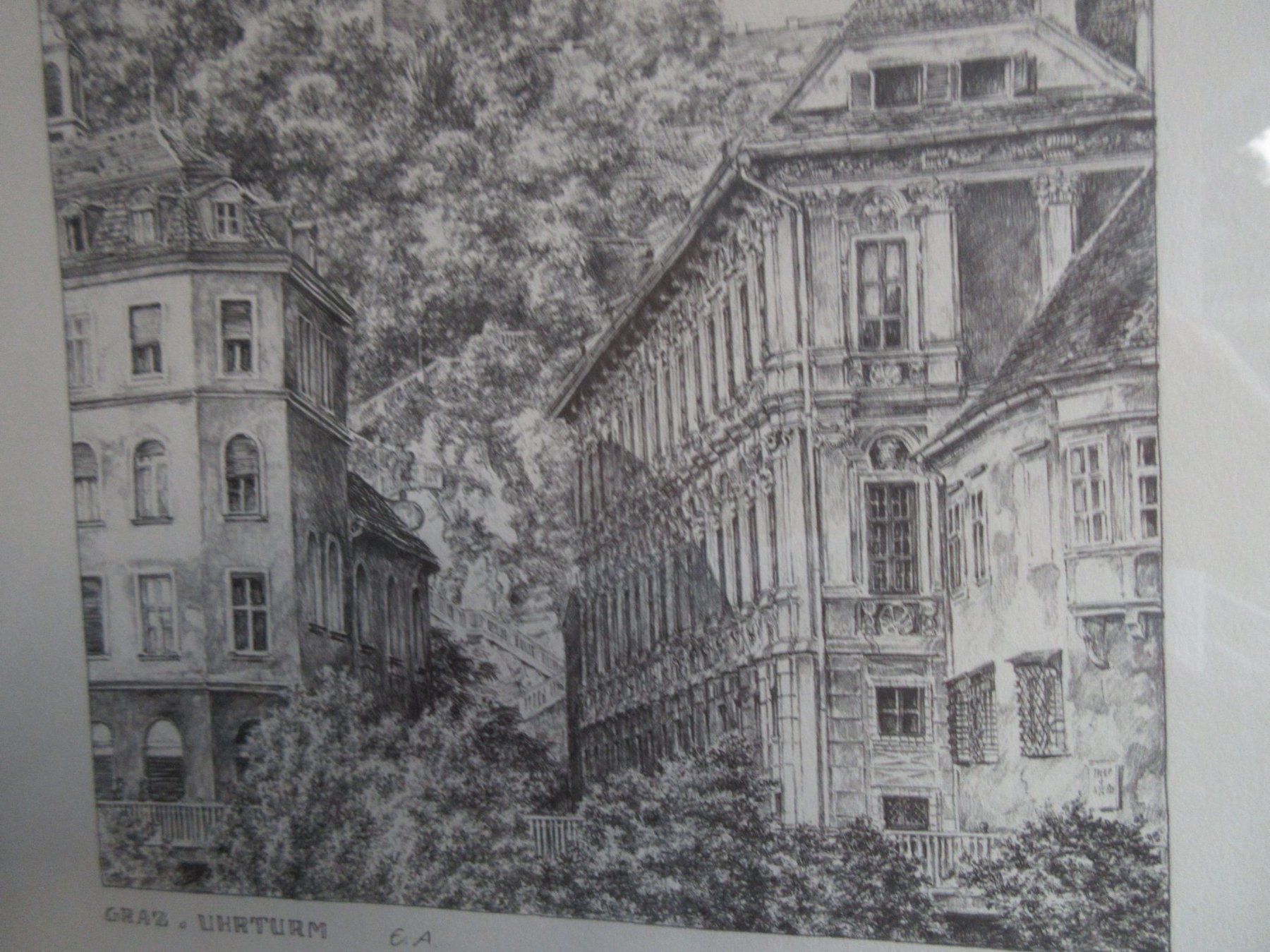 Grafica & Litografie: Graz Uhrturm, Lithographie E.A., Künstlerexemplar – Usato da Binningen venduto da mondoantico 2