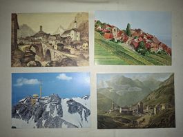 Lot Schweiz Briefmarken & AK Helvetia 1976-1982 Gest