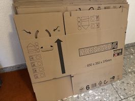 Hornbach cardboard boxes 650x350x370mm 15 x used, 8 x new.