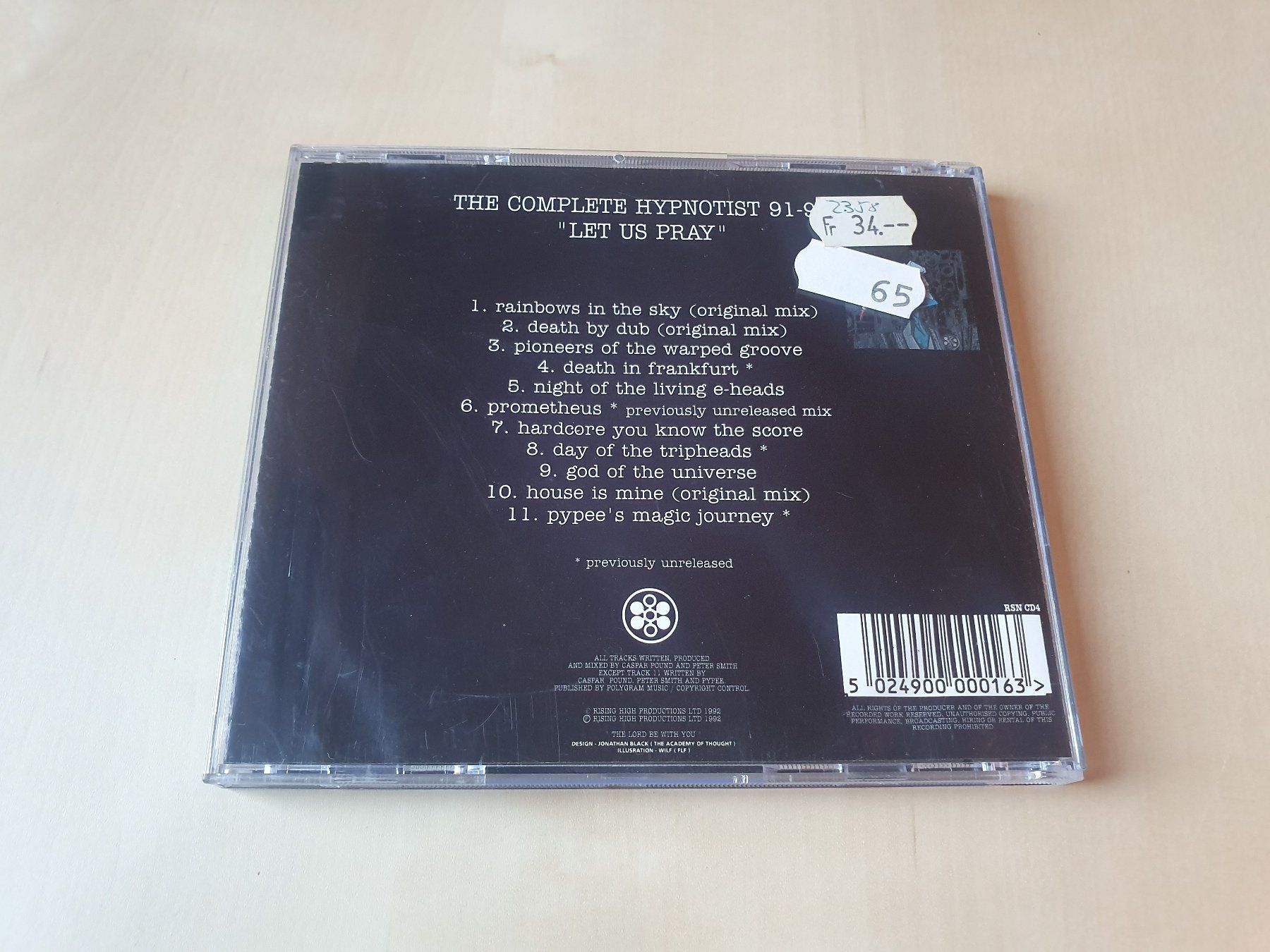 CD: The Complete Hypnotist 91-92 Let us Pray – Usato da Stansstad venduto da collectorsshop 1