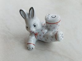 Porzellan Hase Handbemahlt.