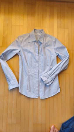 Damen Hemd Tommy Hilfiger gestreift Blau Weiss Grösse S