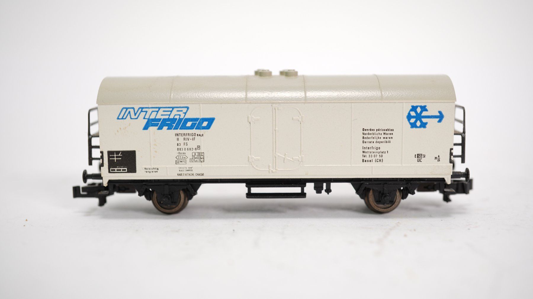 Fleischmann Modellini di ferrovie: e37 Spur N Fleischmann Kühlwagen InterFrigo | 1097 – Usato da Thun venduto da evinka_gmbh 1