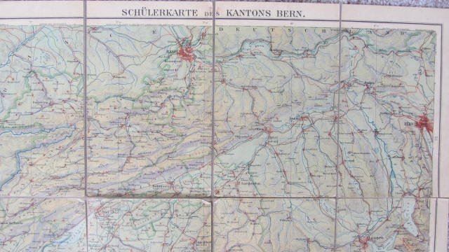 Cartine & Atlanti: SCHÜLER-KARTE DES KANTONS BERN 1950 – Usato da Krattigen venduto da markus63 3
