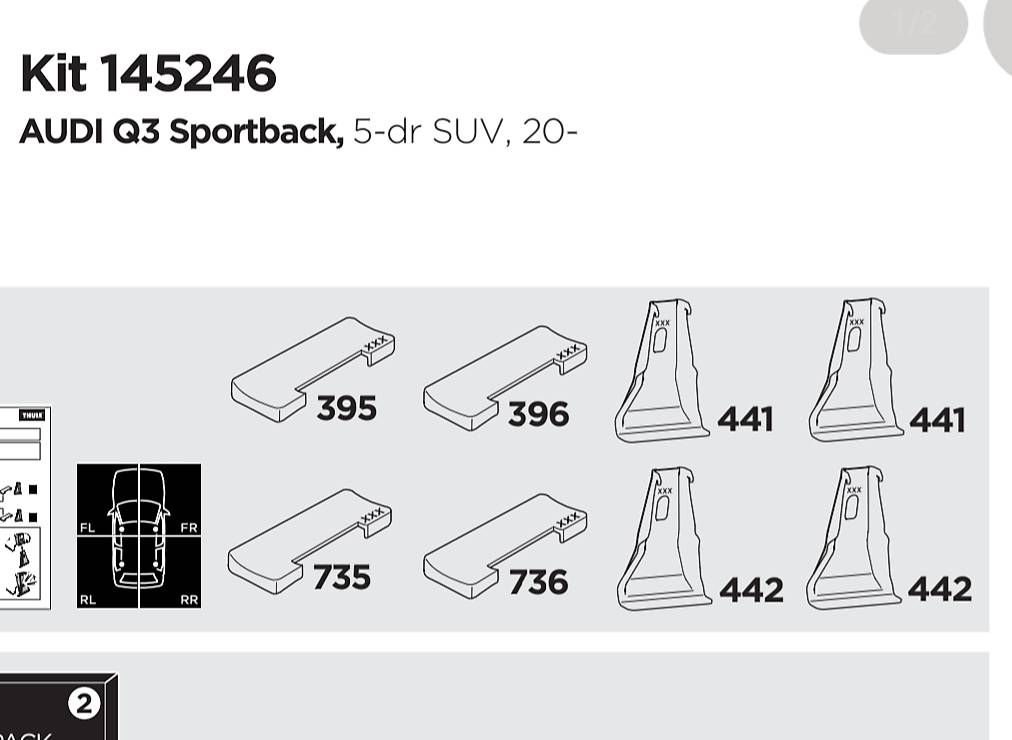 Supporti a parete: THULE 5246 Montagekit Clamp 145246 – Usato da Trogen venduto da hot-dog