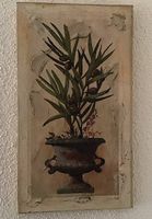 ALTES BILD  RELIEF-HANDGEMALT...
