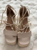 Beige Espadrilles Sandalen mit Schnürung Gr. 37
