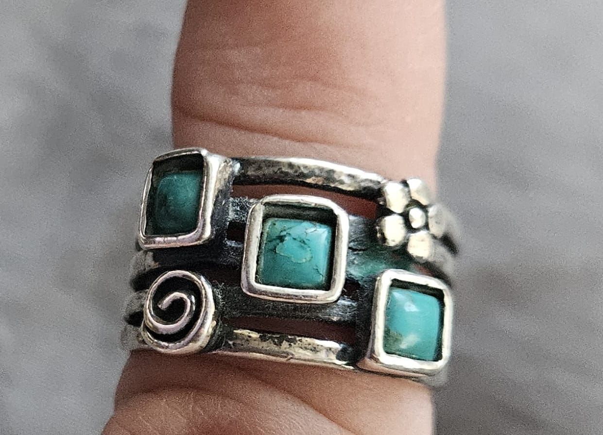 Ringe: Vintage Silber Ring mit Türkisen Steinen. Grösse 54 – Neu (gemäss Beschreibung) aus Möhlin von Lyhme94