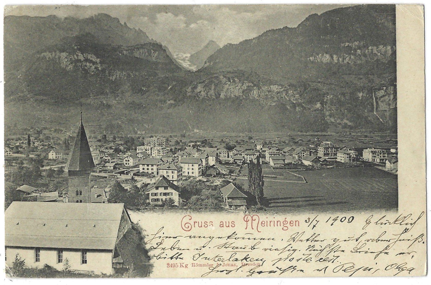 Cartoline postali: Gruss   aus   Meiringen – Usato da Bütschwil venduto da Jackson1A