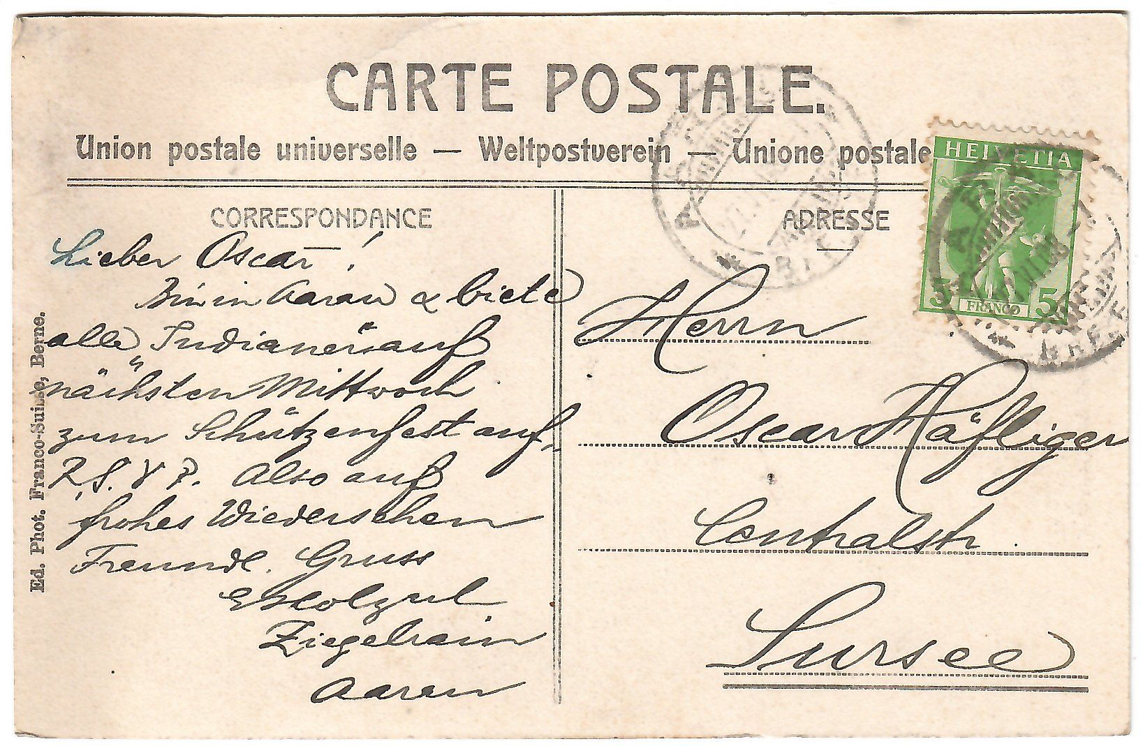 Cartoline postali: Ansichtskarte  Aarau,  Oberer Turm – Usato da Kerns venduto da etma3 1