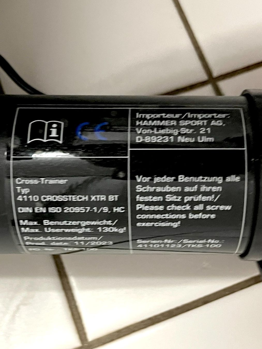 Vélos d'appartement: Crosstrainer Hammer Crosstech 4110 xtr bt – D'occasion à Zürich par Allrounders 5