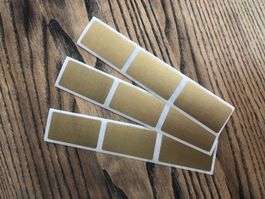 9 Stk. eckige Rubbel Etiketten Aufkleber Sticker für Lösli