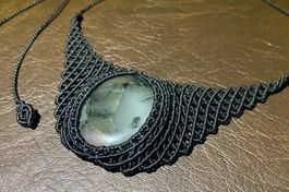 Makramee Kette/Collier mit Seftonit