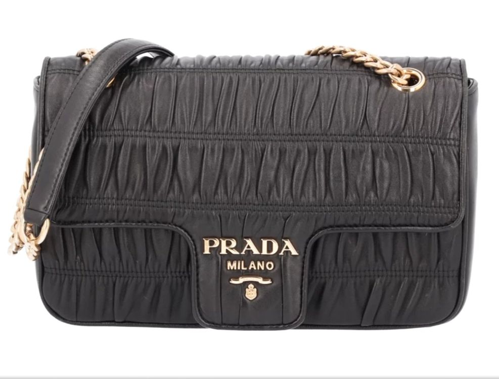 PRADA Flap Matelasse Bag mit goldiger Kette, mit Rechnung Kaufen auf Ricardo