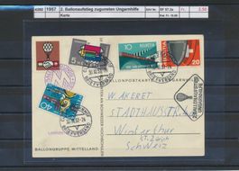 1957 "2. Ballonaufstieg zugunsten Ungarnhilfe", Karte