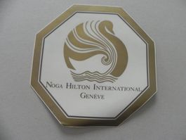 Abziehbild Kleber 40 Jahre alt Hilton Hotel Genève Schwan