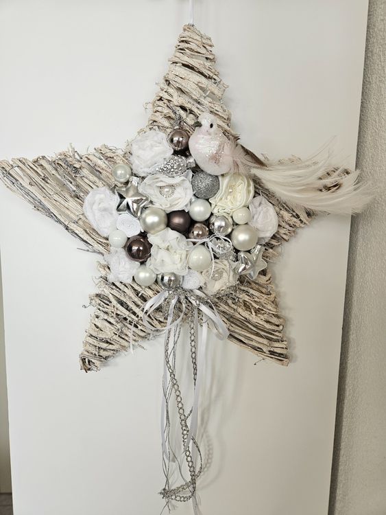 Weihnachten Stern Vogel Weihnachtsstern Trkranz Weiss Grau (Neu und  originalverpackt) in Gossau ZH fr CHF 42  mit Lieferung auf Ricardo kaufen