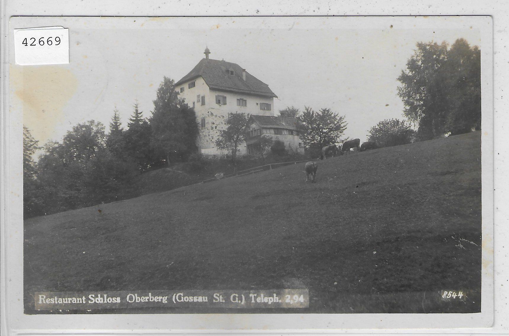 Ansichtskarten: Restaurant Schloss Oberberg - Gossau SG – Gebraucht aus Ettingen von Kartenplanet