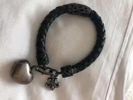 Lederarmband mit Silberanhänger wie Kieselstein