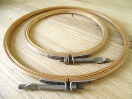 2 Stickrahmen Stickring Holz Mid Century 50er