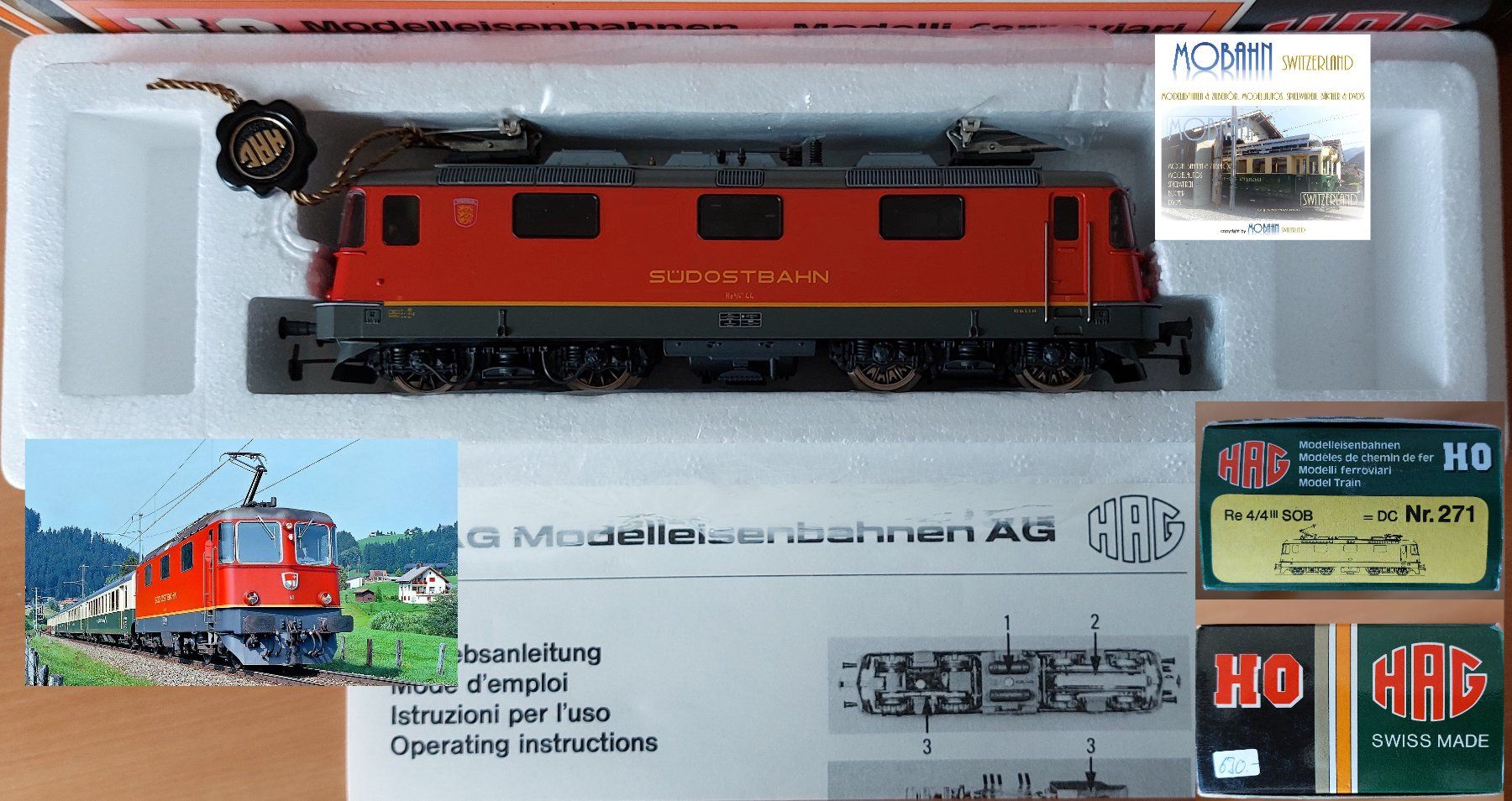 Hag Modellini di ferrovie: HAG 271 - Re 4/4''' 44 SOB - Neuware! – Nuovo e nell'imballaggio originale da Rotkreuz venduto da MOBAHN-1zu87 7
