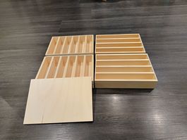 H0-Rollmaterial Aufbewahrung-Kisten /Holz/Sperrholz mit Filz