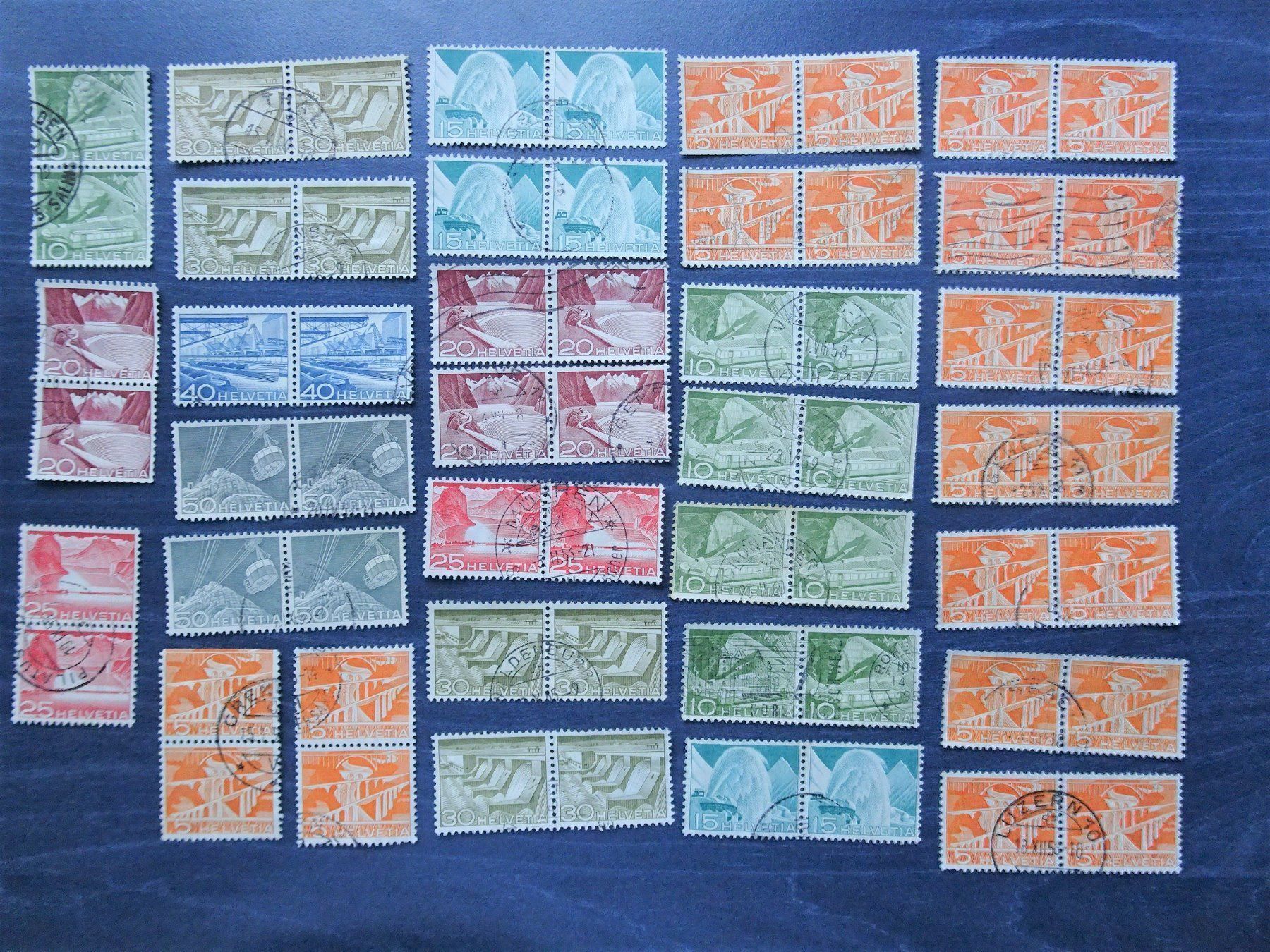 Tous les timbres: 1949  Div. 2er-Streiffen – D'occasion à Aadorf par Chnorli-Furz