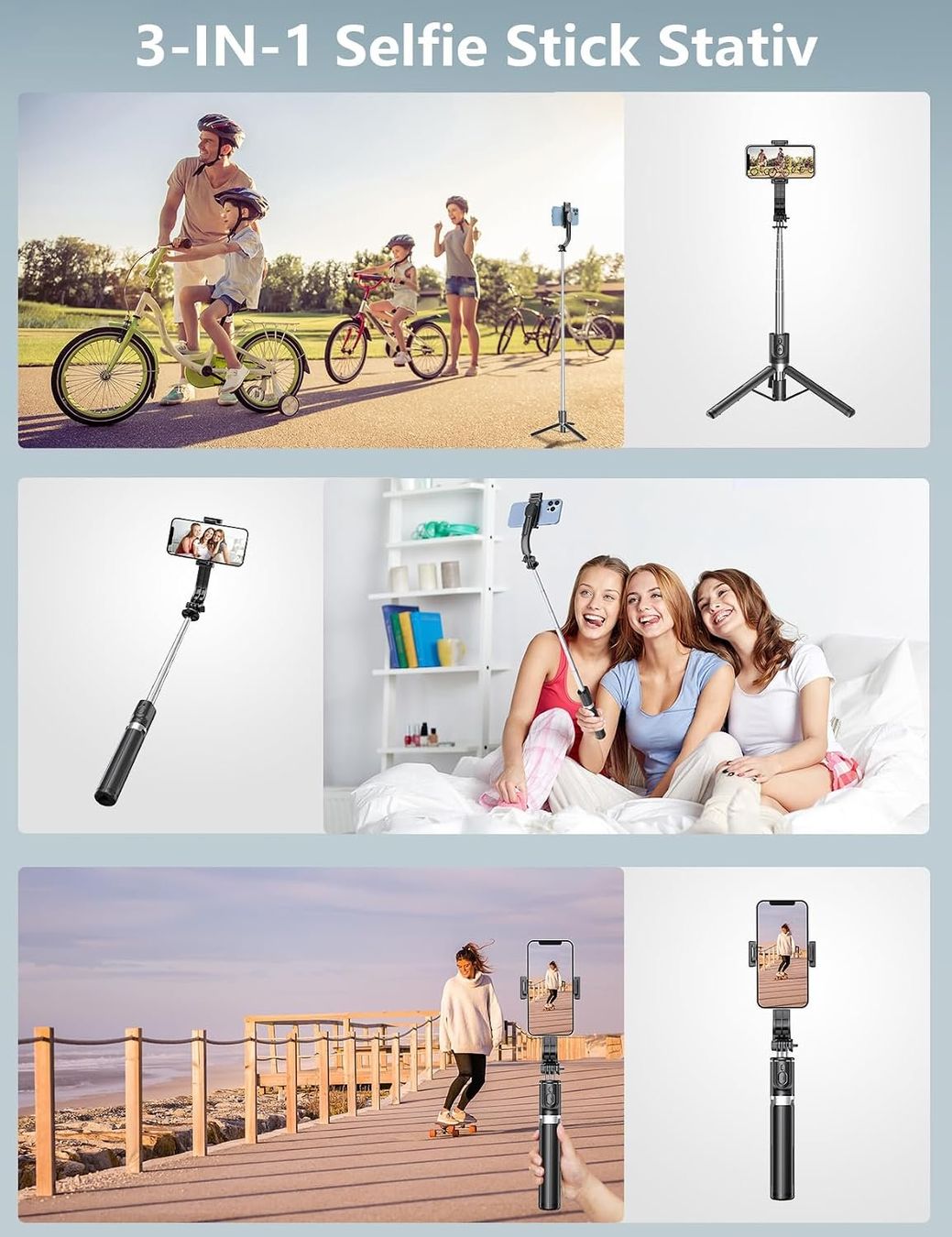 Treppiedi & Teste: Selfie Stick Stativ mit 2 Fülllichtern – Nuovo e nell'imballaggio originale da Rupperswil venduto da Cordi79 6