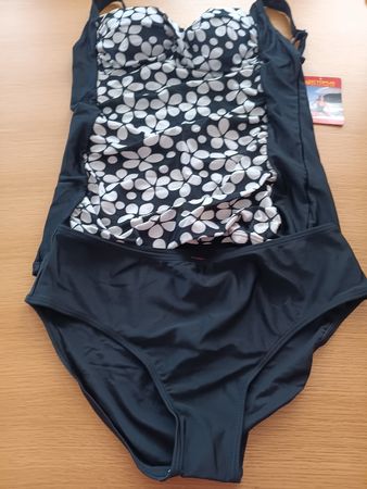 wunderschönes Sommer Tankini Set Schwarz/Weiss Gr.44 Neu