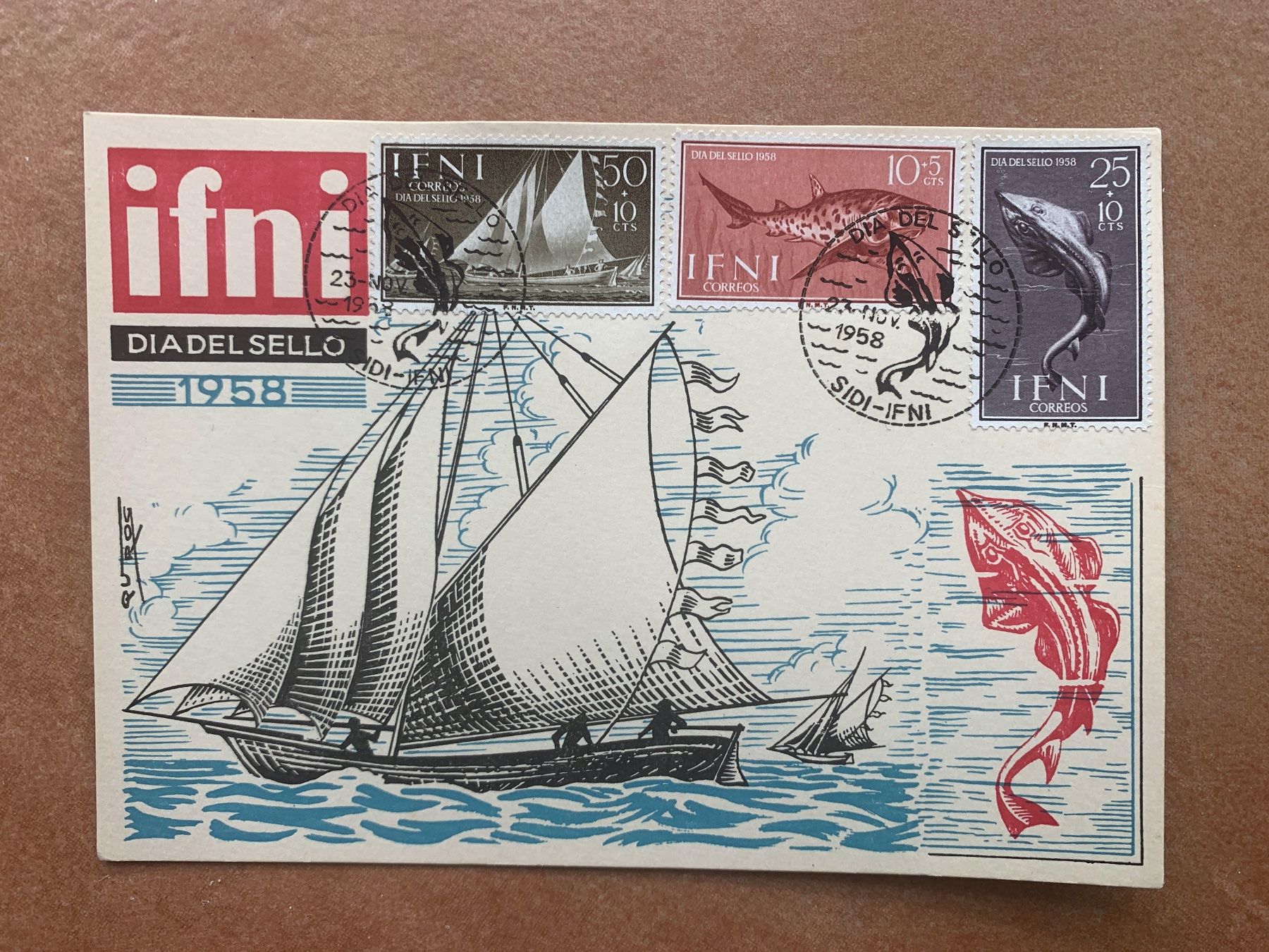 Ansichtskarten: ESPAGNE -- IFNI -- 1958 -- 1 CPA/AK Maximum – Gebraucht aus Chavornay von 4dphila
