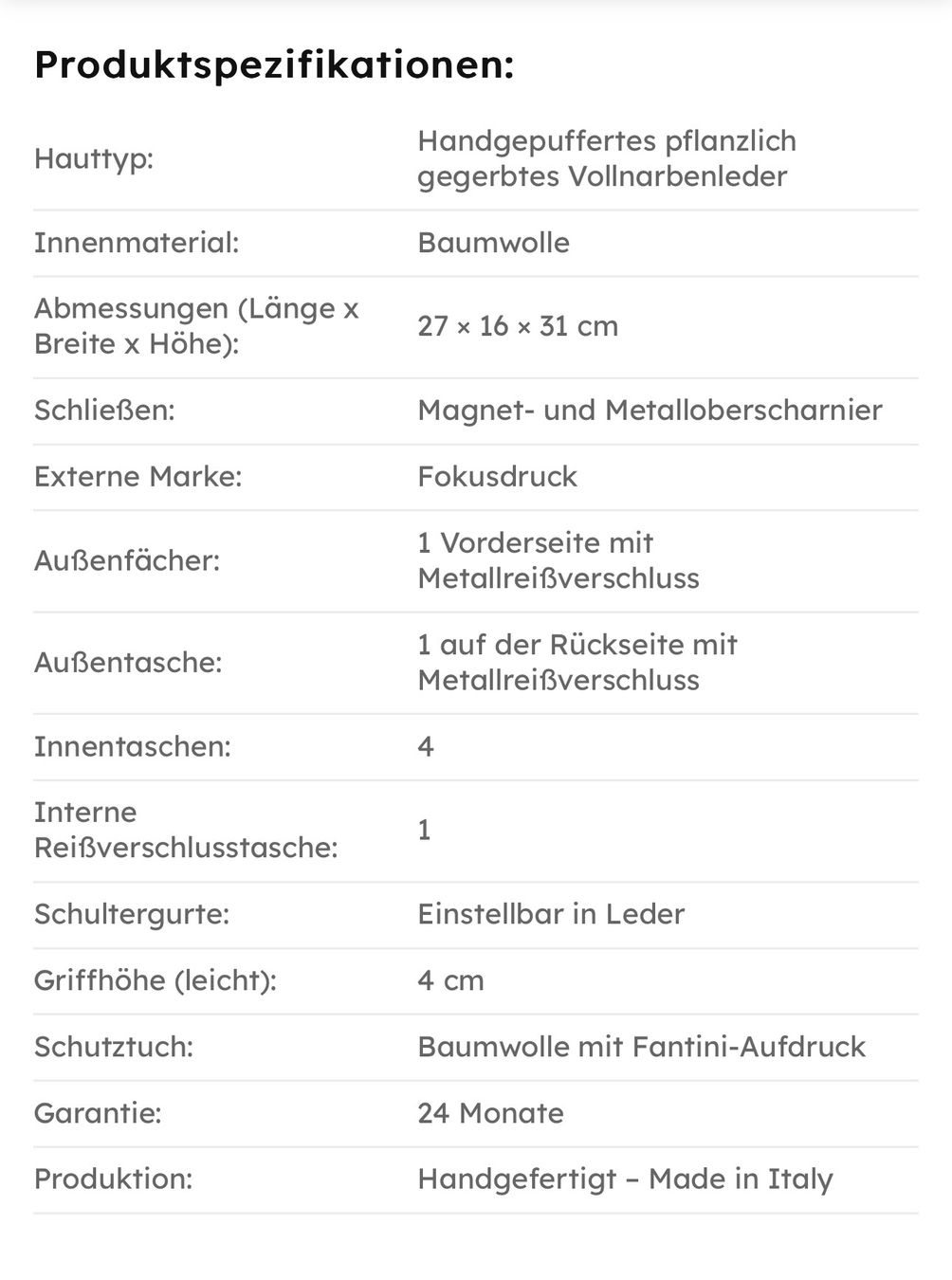 Zaini: Lederrucksack Venezia - Farbe: Honig – Nuovo e nell'imballaggio originale da Wittenbach venduto da WWW.DRILUBAGS.CH 7