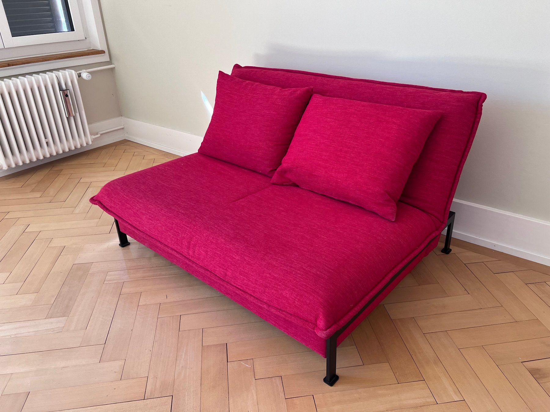 Pfister Sofas: Rotes Bettsofa Schlafsofa Pfister FUN in Rot – Gebraucht aus Wabern von Mkp