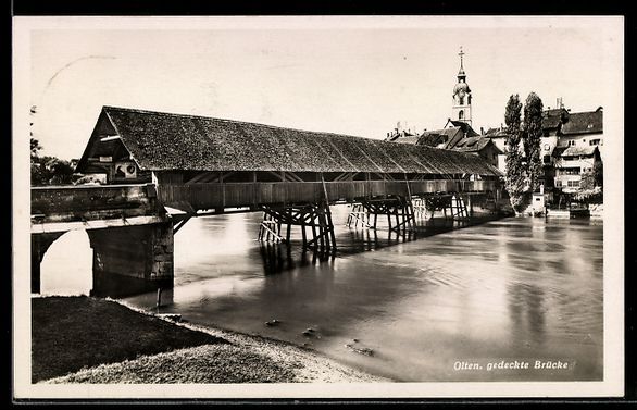 Cartoline postali: AK Olten, Gedeckte Brücke – Usato da Berlin venduto da bartko-reher