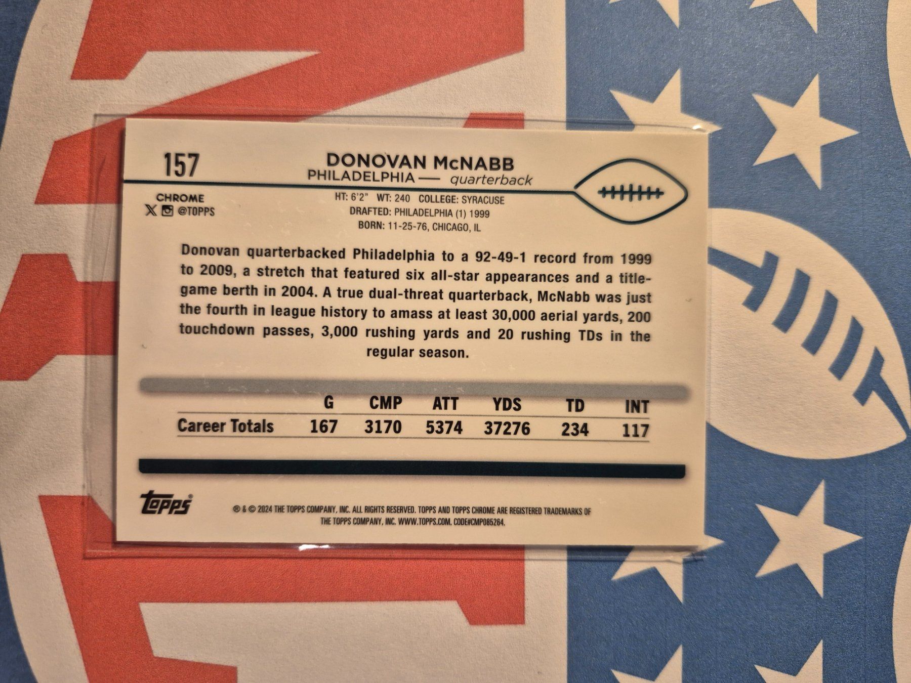 Topps Carte collezionabili: NFL Donovan McNabb Philadelphia Eagles – Usato da Treiten venduto da Sauber73 1