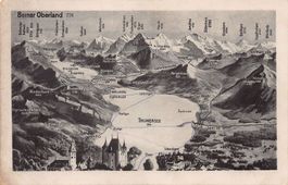 Vogelschau-AK: Thunersee, um 1910-15