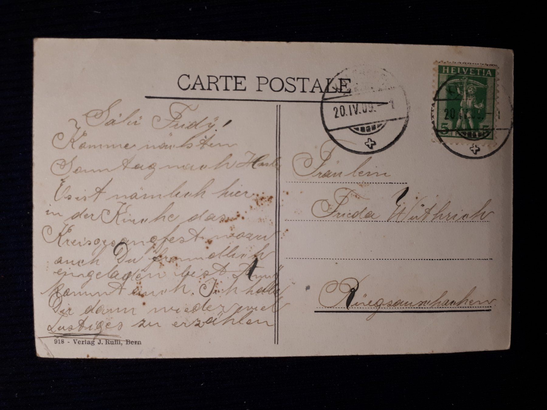 Ansichtskarten: HASLE EMMENTHAL 1909 - MIT MANGELN – Defekt aus Ponto Valentino von giorgia06 1